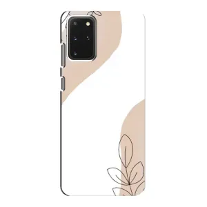 Силиконовый чехол с принтом в цветах на Samsung Galaxy S20 (Нюдовая веточка абстракция)