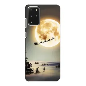 Новорічні, Святкові Чохли для Samsung Galaxy S20 - 2024 год (Санта на місяці)