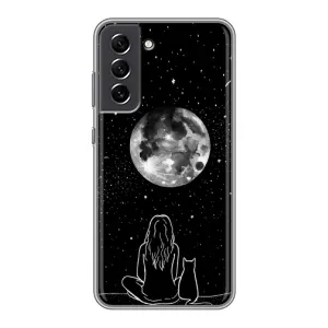 Чохол з малюнком кіт на Samsung Galaxy S21 FE (Дівчина з котом)