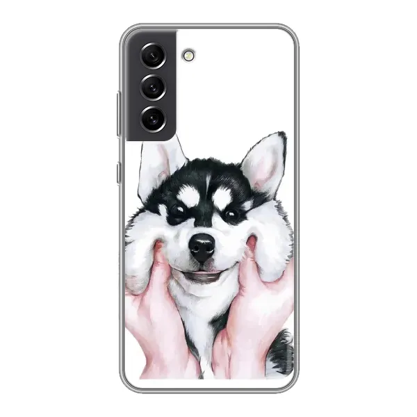 Чехол с принтом «Довольный Хаски» для Samsung Galaxy S21 FE Чехол с принтом «Довольный Хаски» для Samsung Galaxy S21 FE