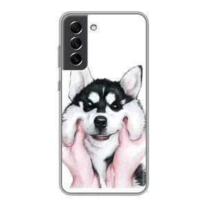 Чохол з Хаскі Samsung Galaxy S21 FE - (AlphaPrint) (Хаскі улибака)