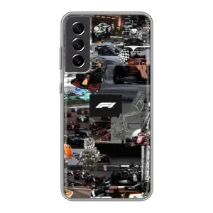 Чехол Формула1 на Samsung Galaxy S21 FE (Гоночный коллаж Ф1)
