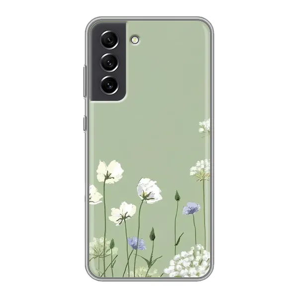 Чохол з принтом «Квіти на зеленому» для Samsung Galaxy S21 FE Чохол з принтом «Квіти на зеленому» для Samsung Galaxy S21 FE