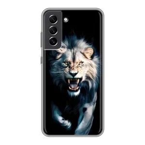Чохол з картинкою 'Хижаки' для Samsung Galaxy S21 FE (Лев у темряві)