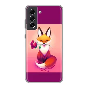 Чохли з картинкою Лисичка для Samsung Galaxy S21 FE (VPrint) (Лиса з трояндою)