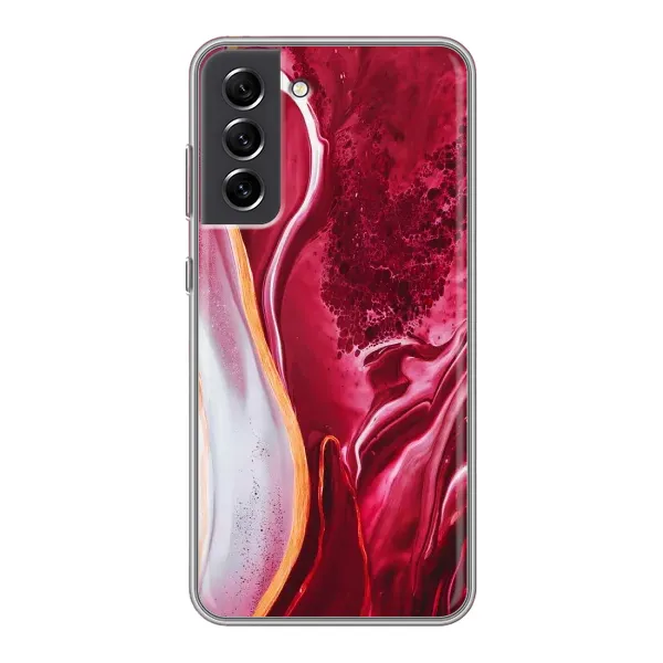 Чохол з принтом «Мрамор червоний» для Samsung Galaxy S21 FE
