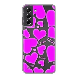 Чехлы для любимой на Самсунг С21 ФЕ (VPrint) (Pink hearts)