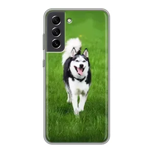 Чохол з Хаскі Samsung Galaxy S21 FE - (AlphaPrint) (Радісний Хаскі)