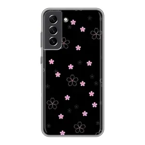Чехол с принтом «Розовые цветы на черном» для Samsung Galaxy S21 FE