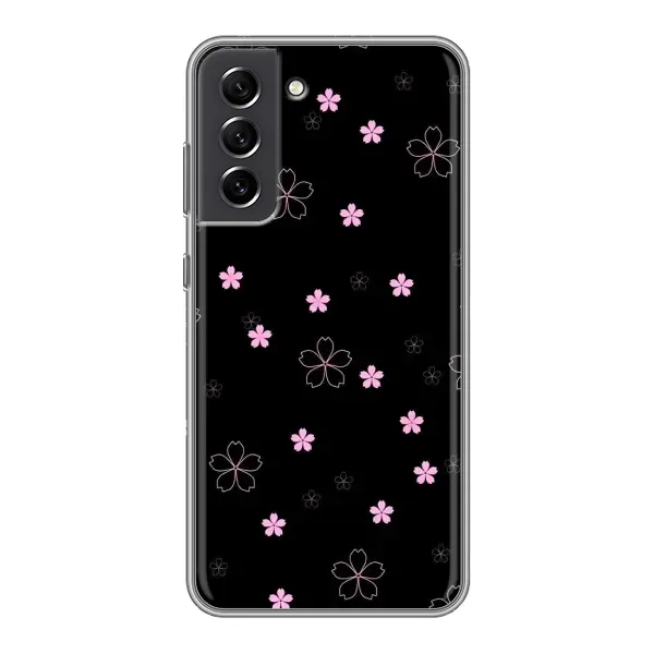 Чехол с принтом «Розовые цветы на черном» для Samsung Galaxy S21 FE