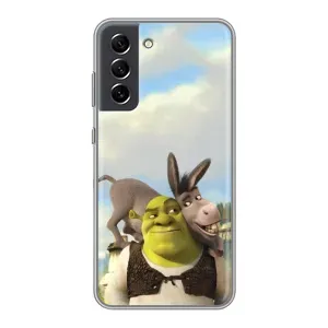 Чехол с мультфильмом Шрек на Samsung Galaxy S21 FE (Шрек и Осел)