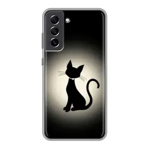 Чохол з принтом для Samsung Galaxy S21 FE (AlphaPrint) Модні коти (Силует котика)