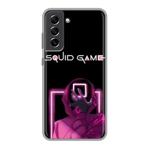 Чехол Гра в кальмара для Samsung Galaxy S21 FE (Неоновый охранник игры)