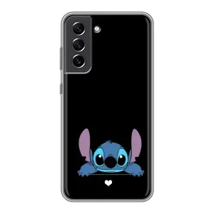 Чехол с принтом Стич на Samsung Galaxy S21 FE (Стич на черном)
