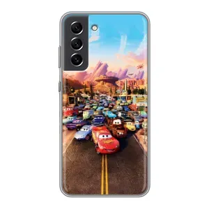 Силиконовый чехол Маквин для Samsung Galaxy S21 FE (Тачки на трассе)