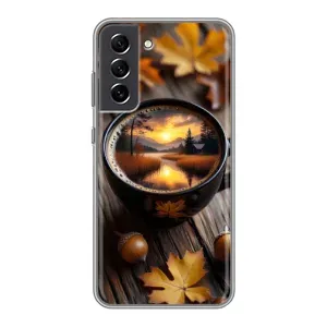 Чохол з унікальним дизайном 'Осінь з кавою' для Samsung Galaxy S21 FE (Темна кава)