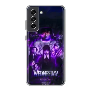 Чехол с дизайном Венздей 2 на Samsung Galaxy S21 FE (Фиолетовая магия Уэнздей)