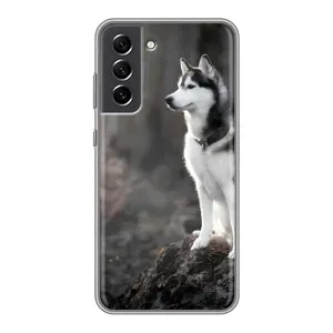 Чохол з Хаскі Samsung Galaxy S21 FE - (AlphaPrint) (Вірний собака)