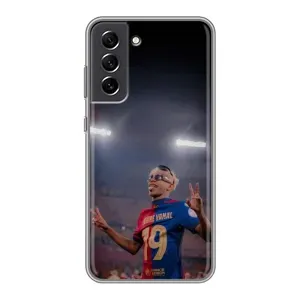 Чехол с футболистом Ламин Ямаль Samsung Galaxy S21 FE (Ямаль на стадионе)