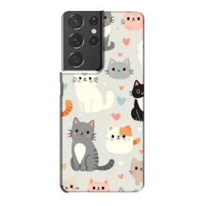 Чехол с рисунком кот на Samsung Galaxy S21 Plus (Коллаж котов)