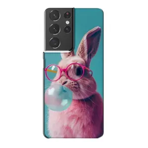 Чохол з принтом стильні тварини для Самсунг Галаксі S21 Plus (Кролик в окулярах)