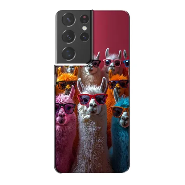 Чехол с принтом «Ламы в очках» для Samsung Galaxy S21 Plus Чехол с принтом «Ламы в очках» для Samsung Galaxy S21 Plus