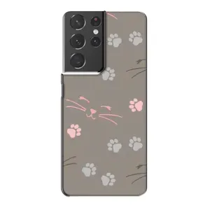Чехол с рисунком кот на Samsung Galaxy S21 Plus (Лапы и усы)