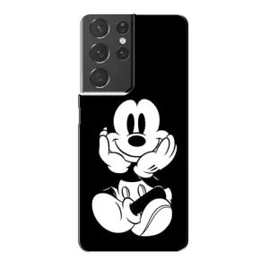 Эксклюзивный чехол для Samsung Galaxy S21 Plus (AlphaPrint - Мультяшные) (Микки на черном)