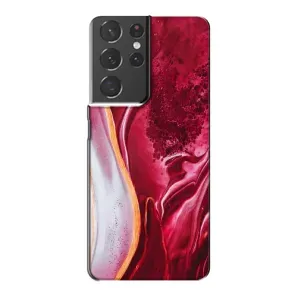 Чехол для Самсунг S21 Плюс - с принтом (Дизайнерские) (AlphaPrint) (Мрамор красный)