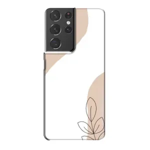 Силиконовый чехол с принтом в цветах на Samsung Galaxy S21 Plus (Нюдовая веточка абстракция)