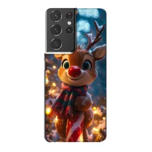 Яскравий чохол для Samsung Galaxy S21 Plus з Зимові Оленята (Олень з шарфом)