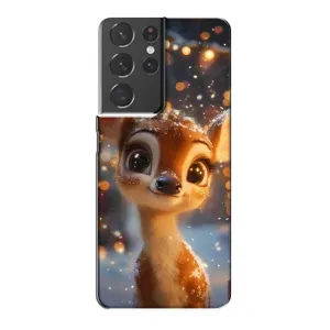 Яскравий чохол для Samsung Galaxy S21 Plus з Зимові Оленята (Оленятко серед гірлянд)