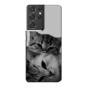 Чехол с рисунком кот на Samsung Galaxy S21 Plus (Пара котов)