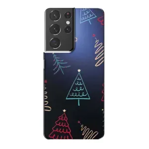 Зимні Чохли для Самсунг Галаксі S21 Plus - прозорий фон (Різдвяні ялинки)