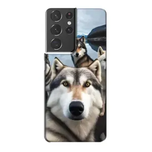 Чохол з Хаскі Samsung Galaxy S21 Plus - (AlphaPrint) (Селфі Хаскі)