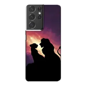 Чохол Король лев на Самсунг Галаксі S21 Plus (Силует Сімба і Налу)