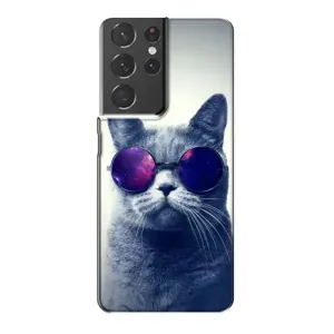 Чохол з принтом для Samsung Galaxy S21 Plus (AlphaPrint) Модні коти (Стильний кіт)