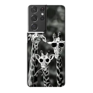 Силіконовий чохол з КАРТИНКАМИ літо для Samsung Galaxy S21 Plus (AlphaPrint) (Жирафи в окулярах)