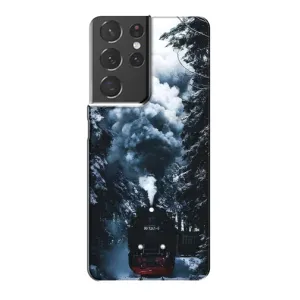 Новорічні, Святкові Чохли для Samsung Galaxy S21 Plus - 2024 год (Зимовий потяг)