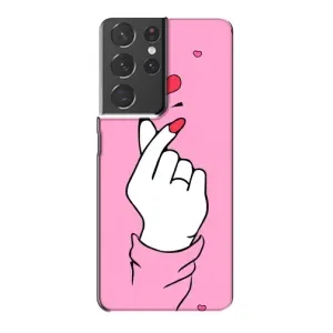 Чехол с принтом для Samsung Galaxy S21 Plus (AlphaPrint - Знак сердечка)
