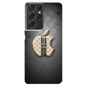 Чехлы ГУЧЧИ для Самсунг S21 Ультра (AlphaPrint) (Apple gucci)