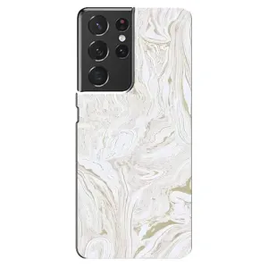 Мраморный чехол на Samsung Galaxy S21 ultra (VPrint) (Белый мрамор)