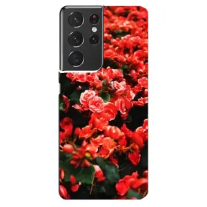 Чехлы с Цветами для Samsung Galaxy S21 ultra (VPrint) (Цветы красные)