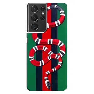 Чехлы ГУЧЧИ для Самсунг S21 Ультра (AlphaPrint) (Gucci змия)