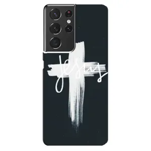 Чехол для Samsung Galaxy S21 ultra (AlphaPrint) - (Христианские) (Иисус)