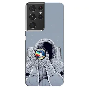 Чехол NASA для Samsung Galaxy S21 ultra (AlphaPrint) (Космонавт фото)