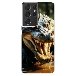 Чехол с картинкой «Хищники» для Samsung Galaxy S21 ultra (Опасный крокодил)