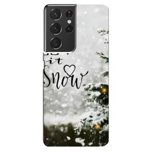 Новогодние, Праздничные Чехлы для Samsung Galaxy S21 ultra - 2024 год (Let it snow)