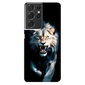 Чехол с картинкой «Хищники» для Samsung Galaxy S21 ultra (Лев в темноте)