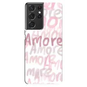 Чохол з розовим принтом для Samsung Galaxy S21 ultra (Аморе любов)